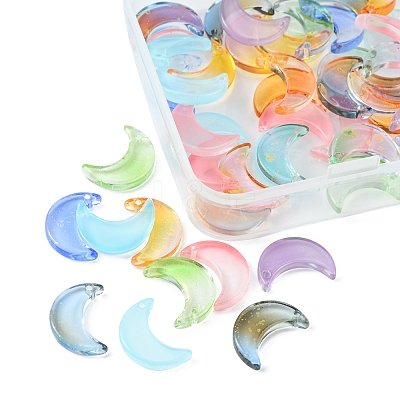 50Pcs Gradient Color Glass Pendants GLAA-FS0001-48-1