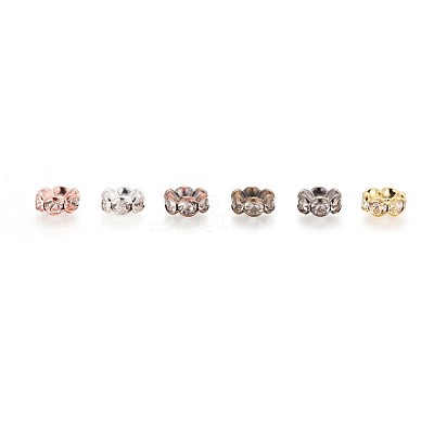 Brass Rhinestone Spacer Beads RB-JP0002-08-1