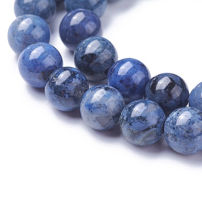 Natural Dumortierite Quartz Beads Strands G-P424-B-8mm-1