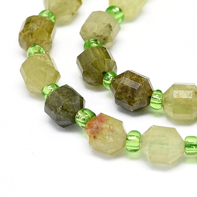 Natural Green Garnet Beads Strands G-O201B-34-1