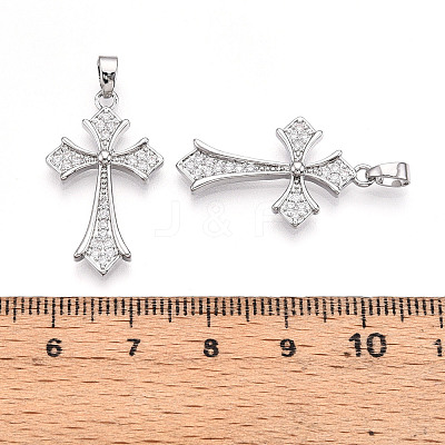 Brass Micro Pave Cubic Zirconia Pendants KK-N257-31P-1
