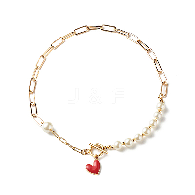 Glass Pearl Beaded Necklaces X1-NJEW-TA00004-1