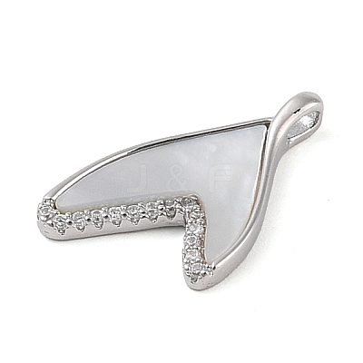 Brass Micro Pave Clear Cubic Zirconia Pendants KK-Q816-05P-01-1