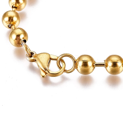 Ion Plating(IP) 304 Stainless Steel Ball Chain Bracelets BJEW-I288-11G-1