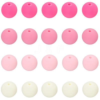 Rubberized Style Imitated Silicone Acrylic Beads MACR-PA0001-06B-01-1