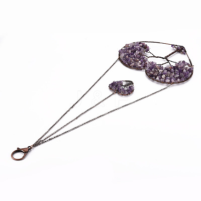 Natural Amethyst Big Pendants G-T133-R07B-1
