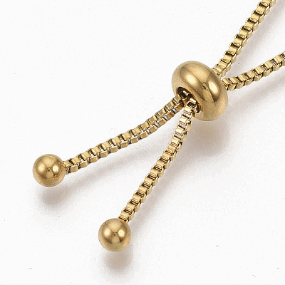 Adjustable 304 Stainless Steel Slider Bracelets Making X-STAS-T050-031G-1