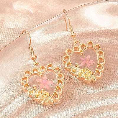 Alloy & Dried Flower Dangle Earrings AL-Z001-01G-02-1