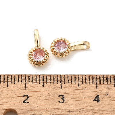 Brass Micro Pave Cubic Zirconia Charms KK-Z040-01D-1
