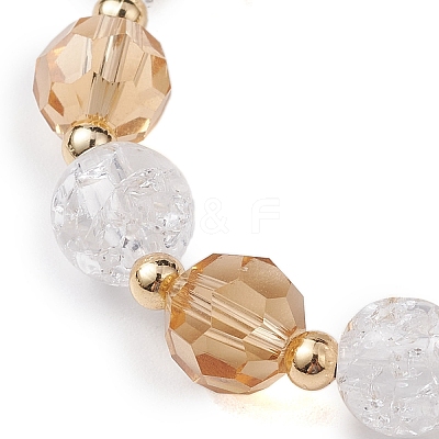 10mm Round Imitation Austrian Crystal & Crackle Acrylic Beaded Stretch Bracelets BJEW-JB10556-01-1