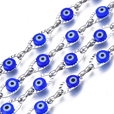 304 Stainless Steel Textured Oval Cable Chains CHS-T003-33P-02-1