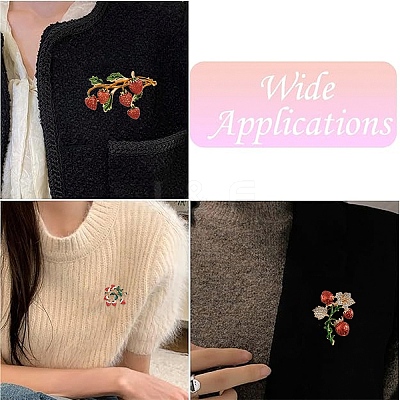 1Pc Alloy Fruit Brooches JEWB-YW0001-07-1