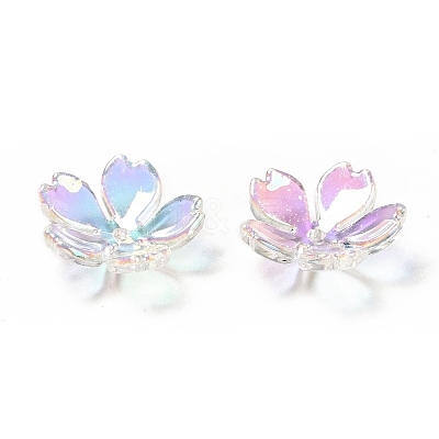 Transparent Acrylic Flower Bead Caps MACR-C009-13-1