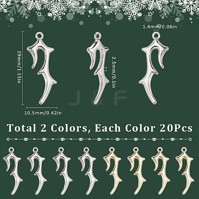 40Pcs 2 Colors Zinc Alloy Pendants FIND-SC0012-64-1