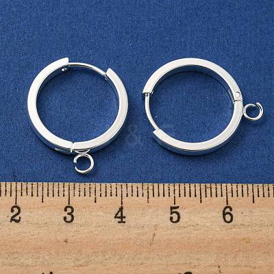 201 Stainless Steel Huggie Hoop Earrings Findings STAS-A167-01P-S-1