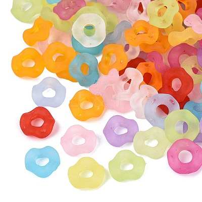 Frosted Transparent Acrylic European Beads OACR-Q197-05-A-1