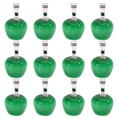 12Pcs Cat Eye Pendants G-CA0001-87-1