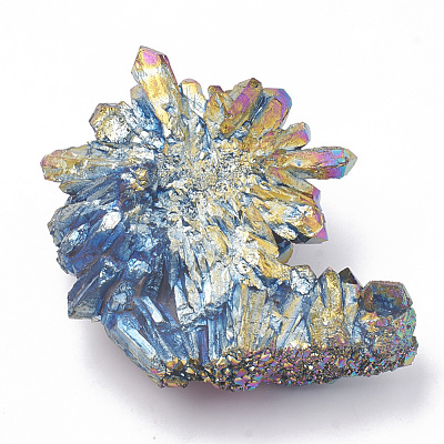 Electroplate Natural Druzy Quartz Crystal Decorations G-S299-114C-1