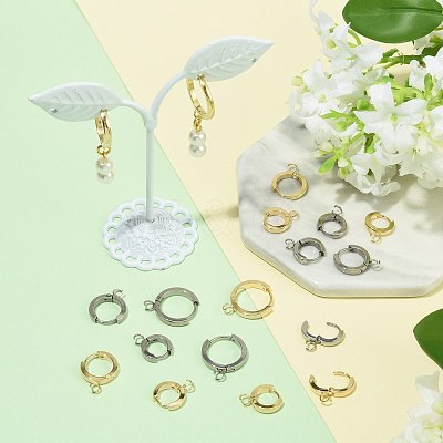 16Pcs 201 Stainless Steel Huggie Hoop Earrings Findings STAS-FS0002-26B-1