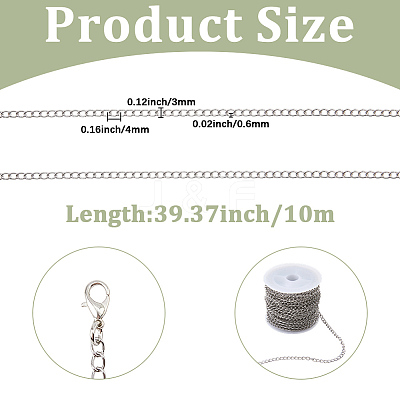 Tarnish Resistant 304 Stainless Steel Twisted Chains CHS-BM0001-02P-1