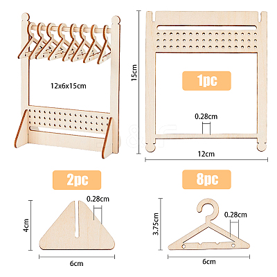 Wooden Earring Display Stands EDIS-WH0035-03D-1