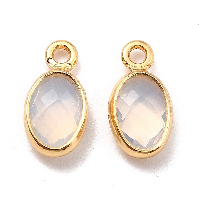 Eco-Friendly Brass with Glass Pendants KK-K268-01F-1