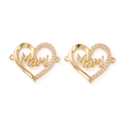 Brass Micro Pave Clear Cubic Zirconia Links ZIRC-Z007-19G-1