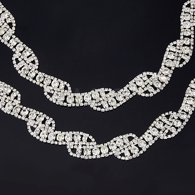1Yard Wavy Glass Rhinestone Chains Garland Strands for Wedding AJEW-HS0001-45-1