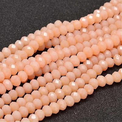 Faceted Rondelle Glass Beads Strands X-GLAA-I033-6mm-32-1