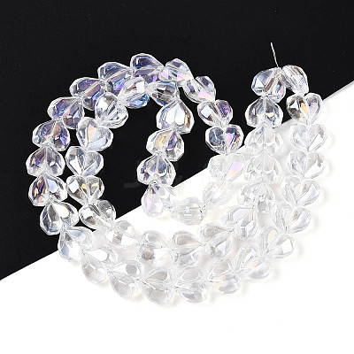 Electroplate Transparent Glass Beads Strands EGLA-B012-AB10-1