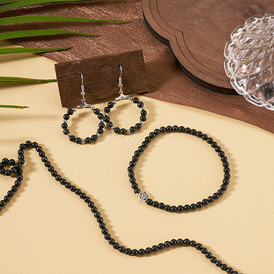 1 Strand Natural Shungite Beads Strands G-TA0003-34A-1