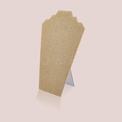 2-Slot Paperboard Covered with Linen Slant Back Bust Shaped Necklace Display Stands NDIS-WH20015-01A-1