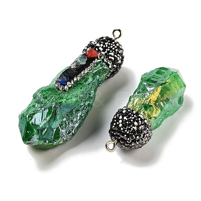 Electroplated Raw Rough Natural Quartz Crystal Big Pendants G-B077-04A-06-1