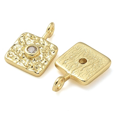 Rack Plating Brass Cubic Zirconia Pendants X-KK-K392-05G-1
