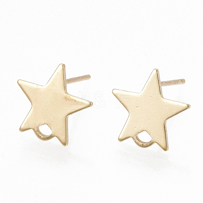 Brass Stud Earring Findings KK-S348-352-1