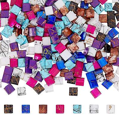 320Pcs 8 Style 2-Hole Glass Seed Beads SEED-SC0001-08-1