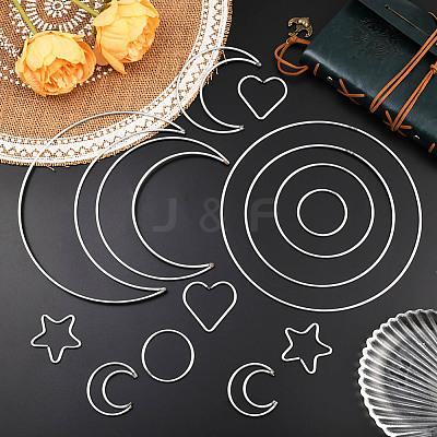 10 Styles Iron Ring for DIY Woven Net/Web with Feather IFIN-SP0001-51-1