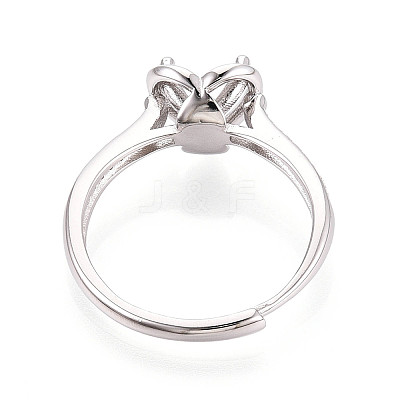 Rhodium Plated 925 Sterling Silver Micro Pave Cubic Zirconia Engagement Solitaire Ring Settings STER-N016-76P-1