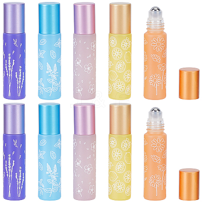 10Pcs 5 Colors Glass Roller Ball Bottles CON-GF0001-21-1
