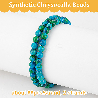 2 Strands Synthetic Chrysocolla Beads Strands G-OC0004-97-1