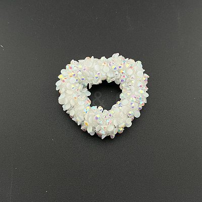 Bling Bling Resin Rhinestone Hollow Heart Beads LS-RESI-WH0080-01A-1