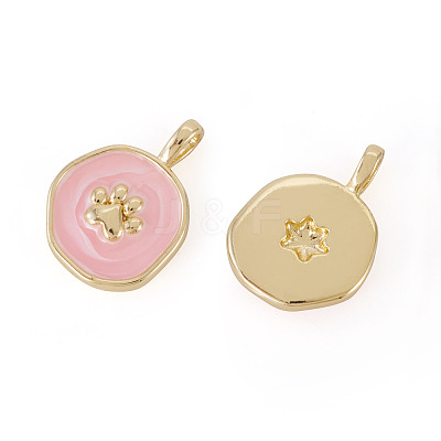 2Pcs Brass Enamel Pendants KK-TADJ0001-15A-1