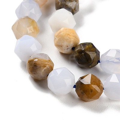 Natural Blue Chalcedony Beads Strands G-NH0021-A11-01-1