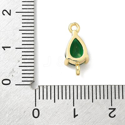 Brass Pave Cubic Zirconia Connector Charms KK-Z120-31G-01-1