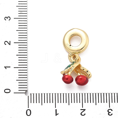 Brass Enamel European Dangle Charms KK-Q055-01G-1