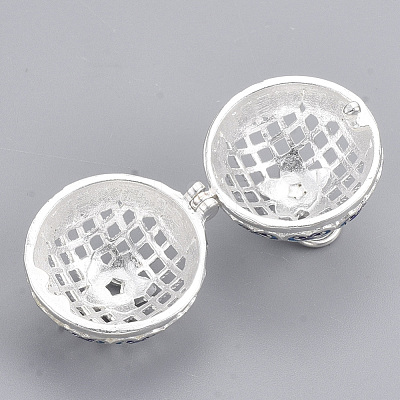 Rack Plating Brass Cage Pendants KK-T053-02S-1