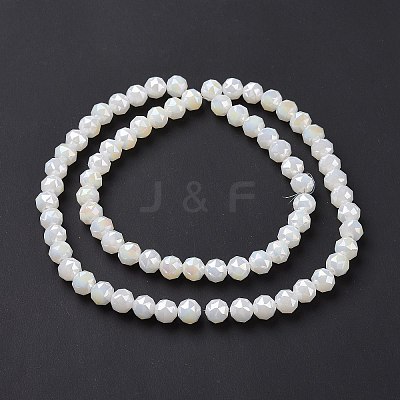 Electroplate Opaque Glass Beads Strands EGLA-H101-01F-1