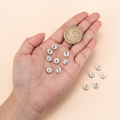 Brass Grade A Rhinestone Spacer Beads RB-A014-Z8mm-01S-1