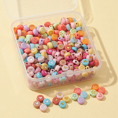 40G 4 Style Opaque Acrylic Beads SACR-FS0001-09-1