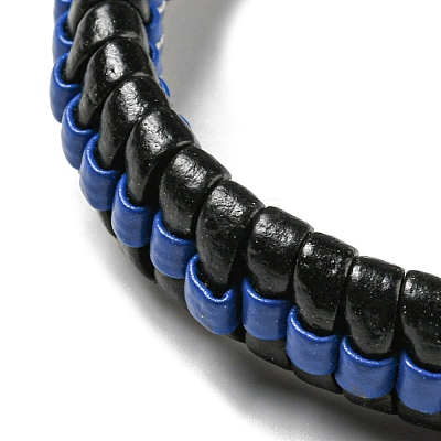 5Pcs 5 Style Adjustable Braided Imitation Leather Cord Bracelet Sets with Waxed Cord for Men BJEW-F458-01-1